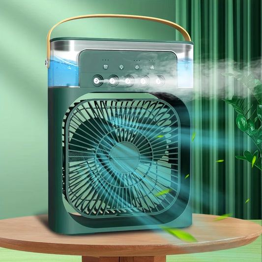 (FREE HOME DELIVERY) Portable Air Conditioner Fan With 3 Wind Speeds, Humidifier With LED Night Light Water Mist Fans